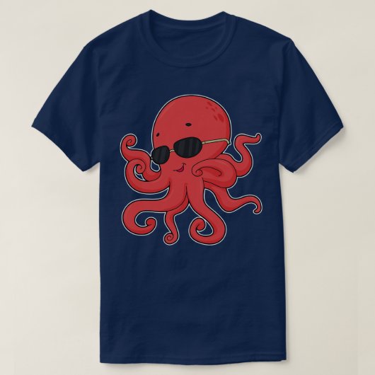 タコ サングラス 1 Tシャツ (デザイン正面)