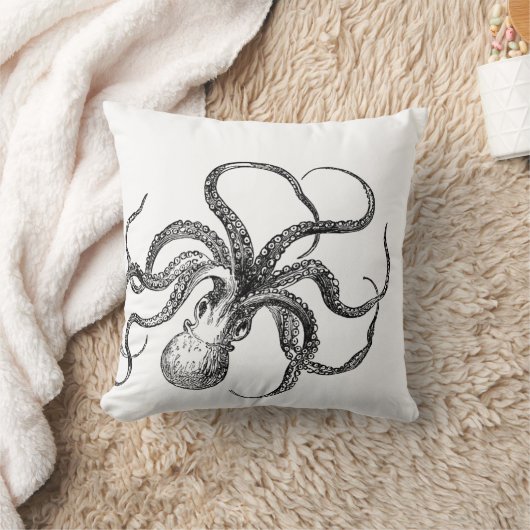 タコ&シーホース |アクセント枕 クッション (ブランケット)