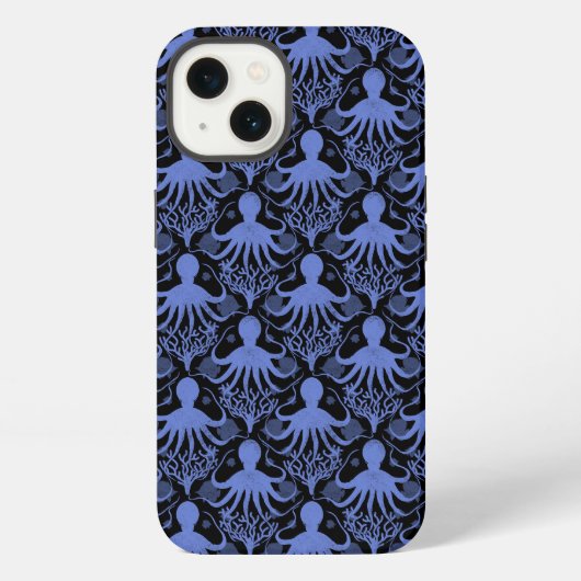タコ（ダークバックグラウンド） iPhoneケース (裏面)