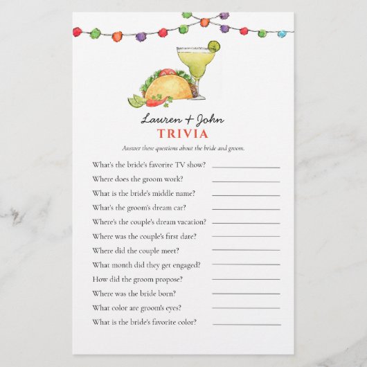 タコ&テキラフィエスタカップルのシャワートリビアゲーム (正面)