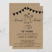 タコ テキーラ チェアーズ&ビアーズ 結婚記念日 招待状 (正面/裏面)