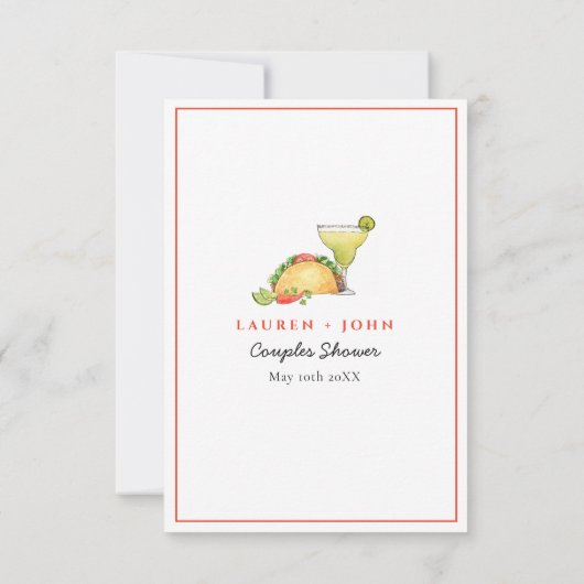 タコ＆テキーラ フィエスタ カップルシャワー トリビアゲーム 招待状 (裏面)