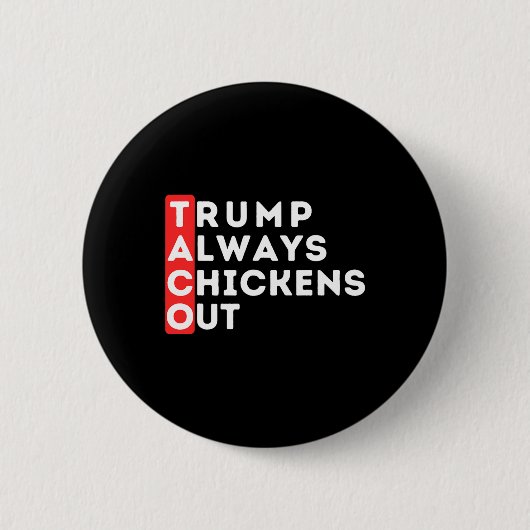 タコ - トランプはいつも臆病者 - 反トランプ 缶バッジ (正面)