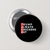 タコ - トランプはいつも臆病者 - 反トランプ 缶バッジ (正面&裏面)