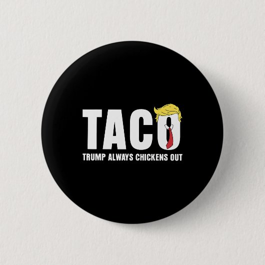 タコ トランプ いつも臆病者面白い皮肉なセンス 缶バッジ (正面)