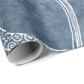 タコ-トワイライトブルーフェードデニム水彩画 ラッピングペーパー (ロールコーナー)