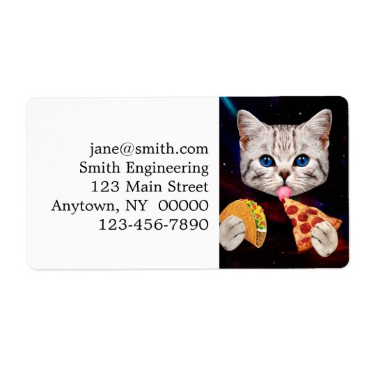 タコ、ネコ、ピザ ラベル (正面)