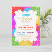 タコ・バウト・ア・パーティー・テーマ・カラフルメキシコ・フィエスタ 招待状 (スタンド正面)