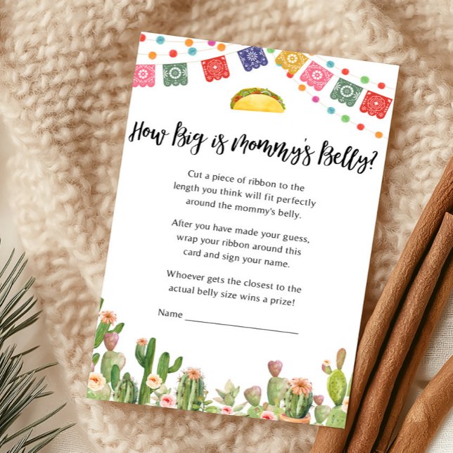 タコ・バウト・ア・ベイビーフィエスタ ゲス・フー・マミー・オア・ダディー  (Fiesta Cactus Baby Shower How Big Is Mommy's Belly Game)