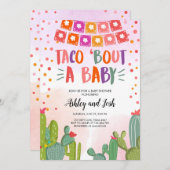 タコ・バウト・ア・ベイビー・フィエスタ カップル ベイビーシャワー 招待状 (正面/裏面)
