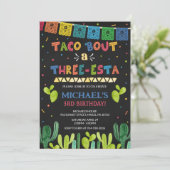 タコ・バウト・スリー・エスタ・インビテーション | ３歳の誕生日 招待状 (スタンド正面)