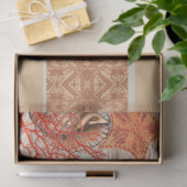 タコ、ピンクコーラルシェルコンパスデコペ紙 薄葉紙 (ギフト)