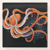 タコ・ヘナ ガラスコースター (正面)