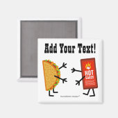 タコ&ホットソース – カスタマイズ可能 マグネット (正面/裏面)