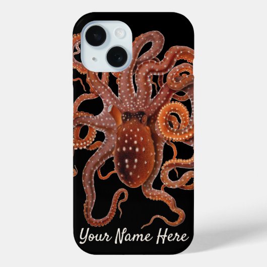 タコ・マクロプス、ヴィンテージ海洋水生動物 Case-Mate iPhoneケース (裏面)