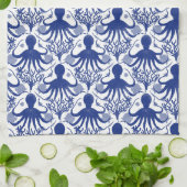 タコ(明るい背景) キッチンタオル (折り畳み)