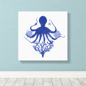 タコ(明るい背景) キャンバスプリント (インサイチュ (ウッドフロア))