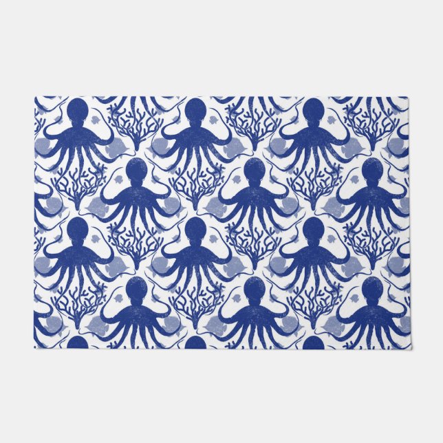 タコ（明るい背景） ドアマット (正面)