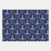 タコ(暗く明るい背景) ラッピングペーパーシート (正面3)