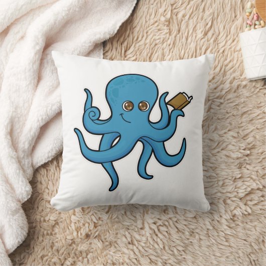 タコ（本あり） クッション (ブランケット)
