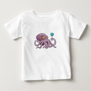 タコ(棒つきキャンデー) ベビーTシャツ