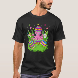 タコ 楽しいイースター うさぎ たまご探し タコ イースター Tシャツ