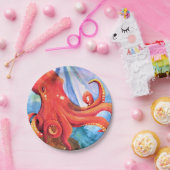 タコ「海の下」 ペーパープレート (パーティー)