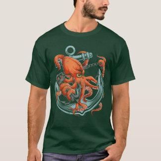 タコ 海の生き物 いかり 海洋動物 ギフト たこ Tシャツ
