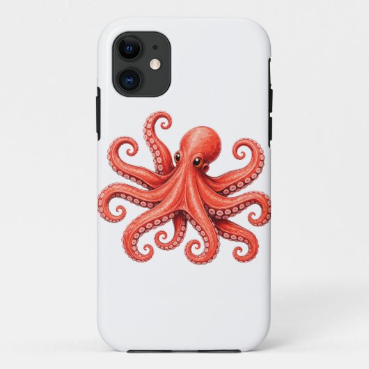 タコ 海の生き物 海洋 動物 デザイン Case-Mate iPhoneケース (裏面)