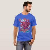 タコ 海の生き物 船 動物 ギフト たこ ファミリー Tシャツ (正面フル)
