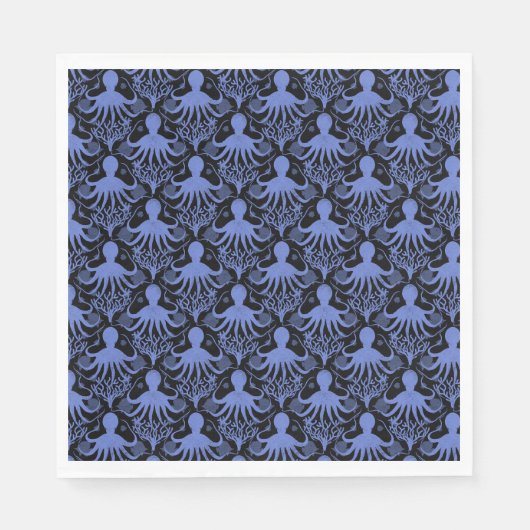 タコ（濃い背景） スタンダードランチョンナプキン (正面)