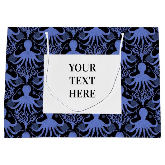 タコ（濃い背景） ラージペーパーバッグ (正面)