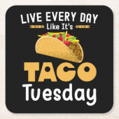 タコ・火曜日のように毎日を送おもしろいる スクエアペーパーコースター (正面)