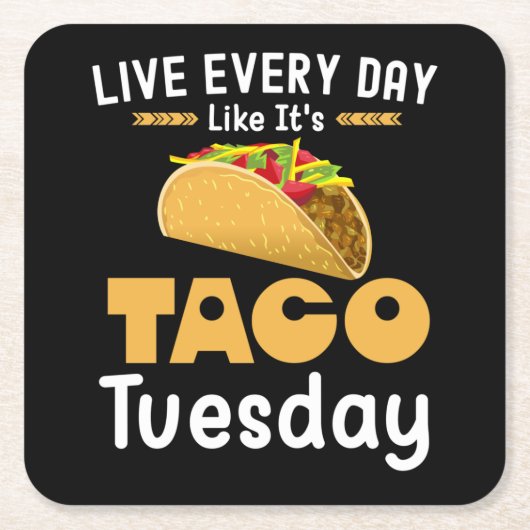 タコ・火曜日のように毎日を送おもしろいる スクエアペーパーコースター (正面)