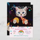 タコ、猫、ピザ 招待状 (正面/裏面)