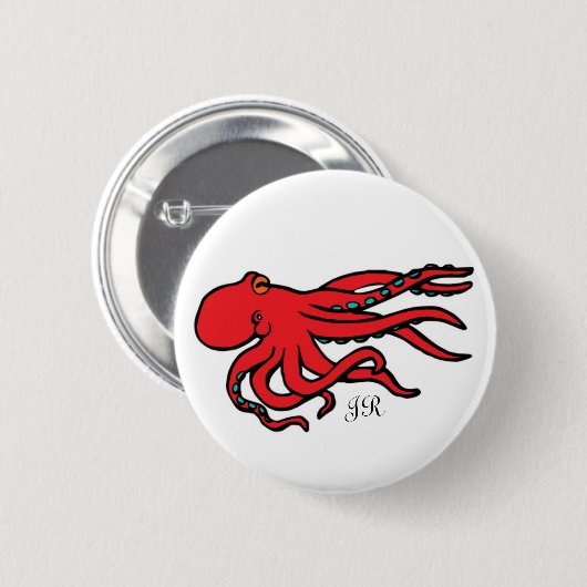 タコ 缶バッジ (正面&裏面)