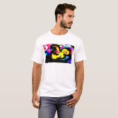 タコ 色とりどりの 波 Tシャツ (正面フル)