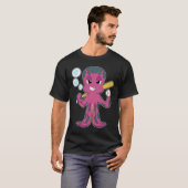 タコ 野球 バット スポーツ Tシャツ (正面フル)