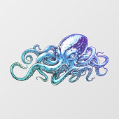 タコ 青い海の航海アート ウィンドウサイン (シート)