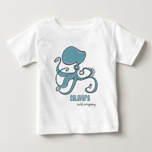 タコ- Calaveraの波Co.の子供 ベビーTシャツ (正面)