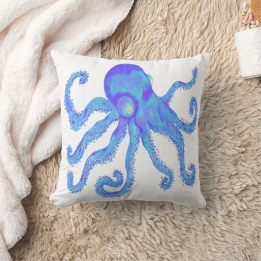 タコ – Lt Blue クッション (ブランケット)