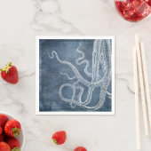 タコ – Twilight Blue色あせたデニム水彩画 スタンダードカクテルナプキン (インサイチュ)