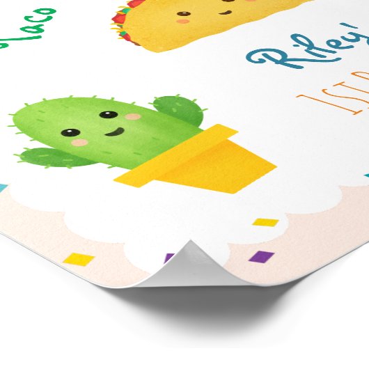 タコAパーティー | Fiestaをテーマにした誕生日標識 ポスター (角)