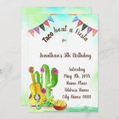 タコaboutフィエスタ誕生日招待状 招待状 (正面/裏面)