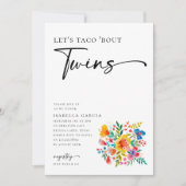 タコ'Bourツインズフローラフィエスタベイビーシャワー 招待状 (正面)