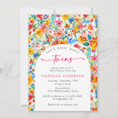 タコ'Bourツインズフローラフィエスタベイビーシャワー 招待状 (正面)
