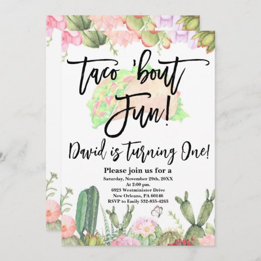 タコ'Boutおもしろい,タコ'Boutおもしろいサボスファースト・フィエスタ 招待状 (正面/裏面)