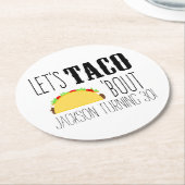 タコBoutバースデーパーティー ラウンドペーパーコースター (アングル)