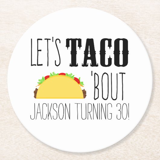 タコBoutバースデーパーティー ラウンドペーパーコースター (正面)