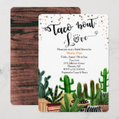 タコ'Bout Love Cactus Bridal Shower Invitation 招待状 (正面/裏面)